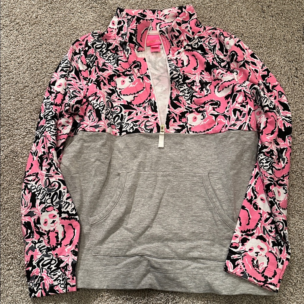 Like New Lilly Pulitzer Girl's XL Quater Zip Top